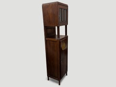 Colonial Teak Wood Tall Cabinet by Andrianna Shamaris, Circa 1950