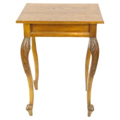 Antique Tall Carved Oak Table with Rectangular Top, Scotland, 1920s, B1477