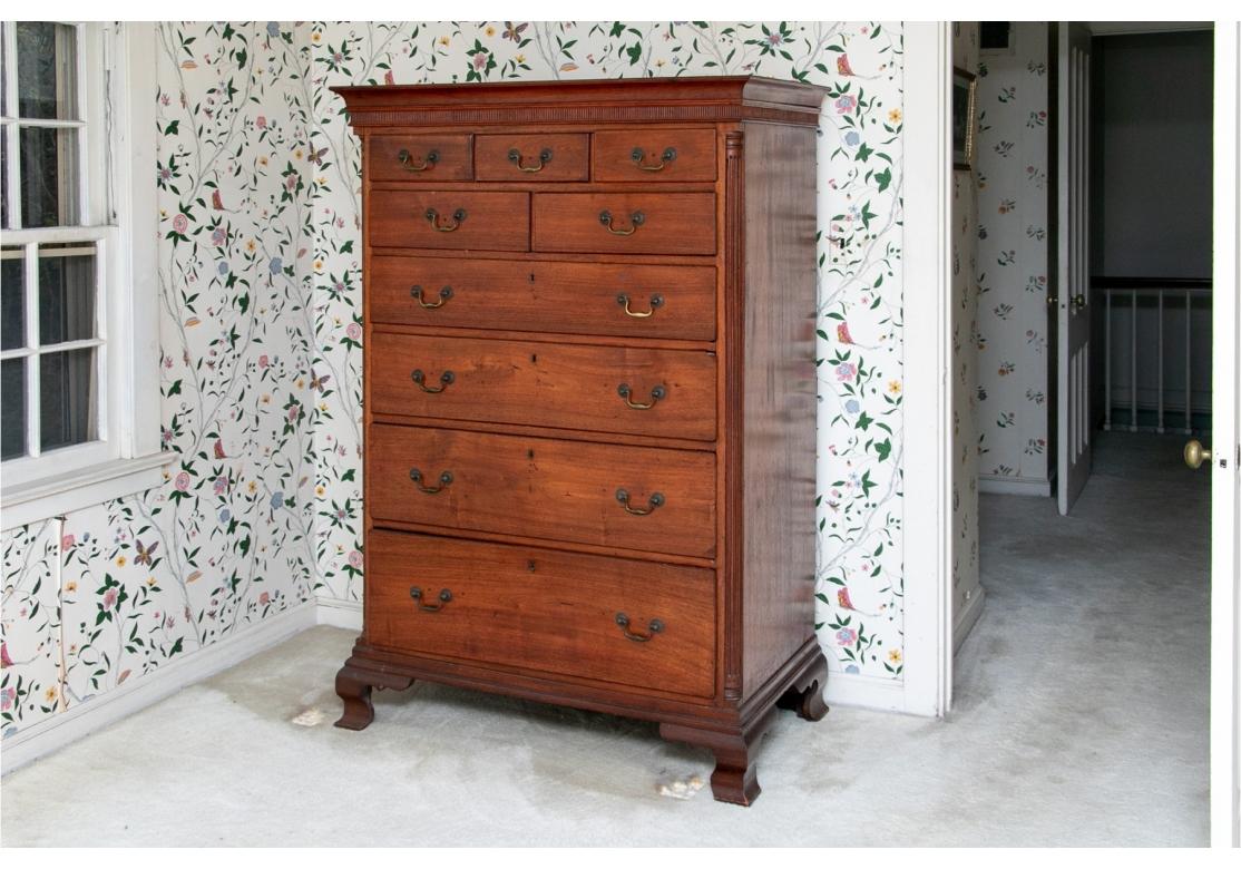 Antique Tall Chest Of Drawers In Fair Condition For Sale In Bridgeport, CT
