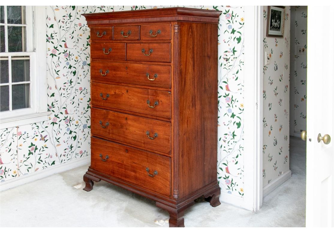 19th Century Antique Tall Chest Of Drawers For Sale