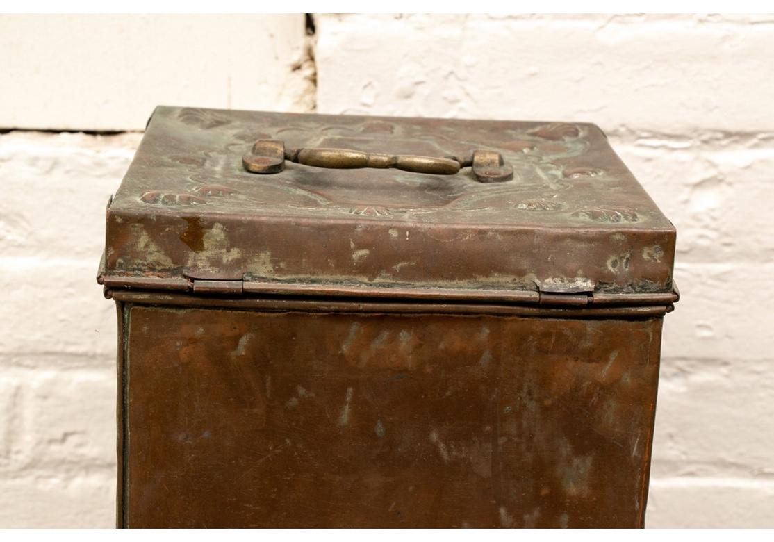 19th Century Antique Tall Copper Storage Chest For Sale