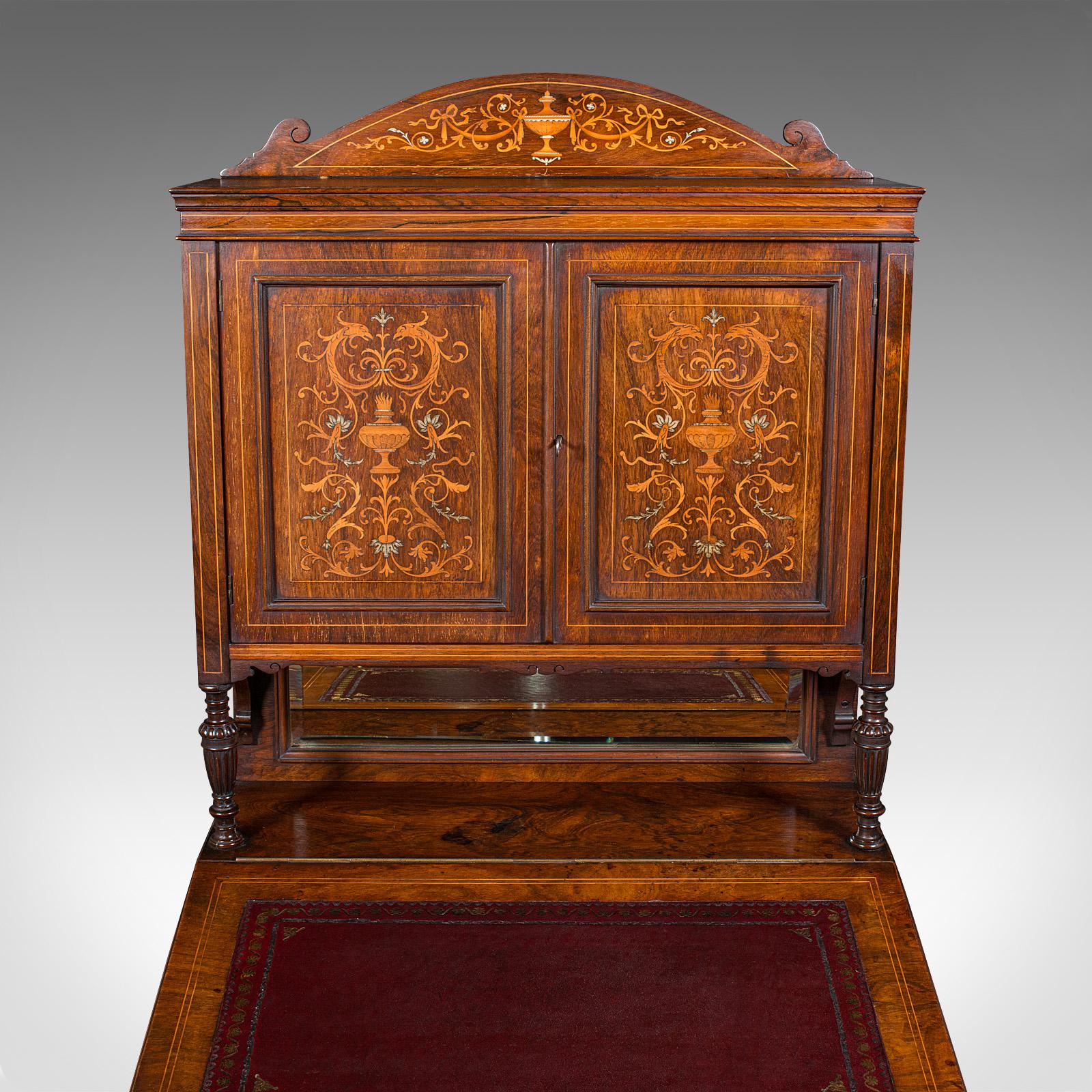 Antico mobile da ufficio alto Davenport, inglese, in noce, vittoriano, Circa 1860 in vendita 3