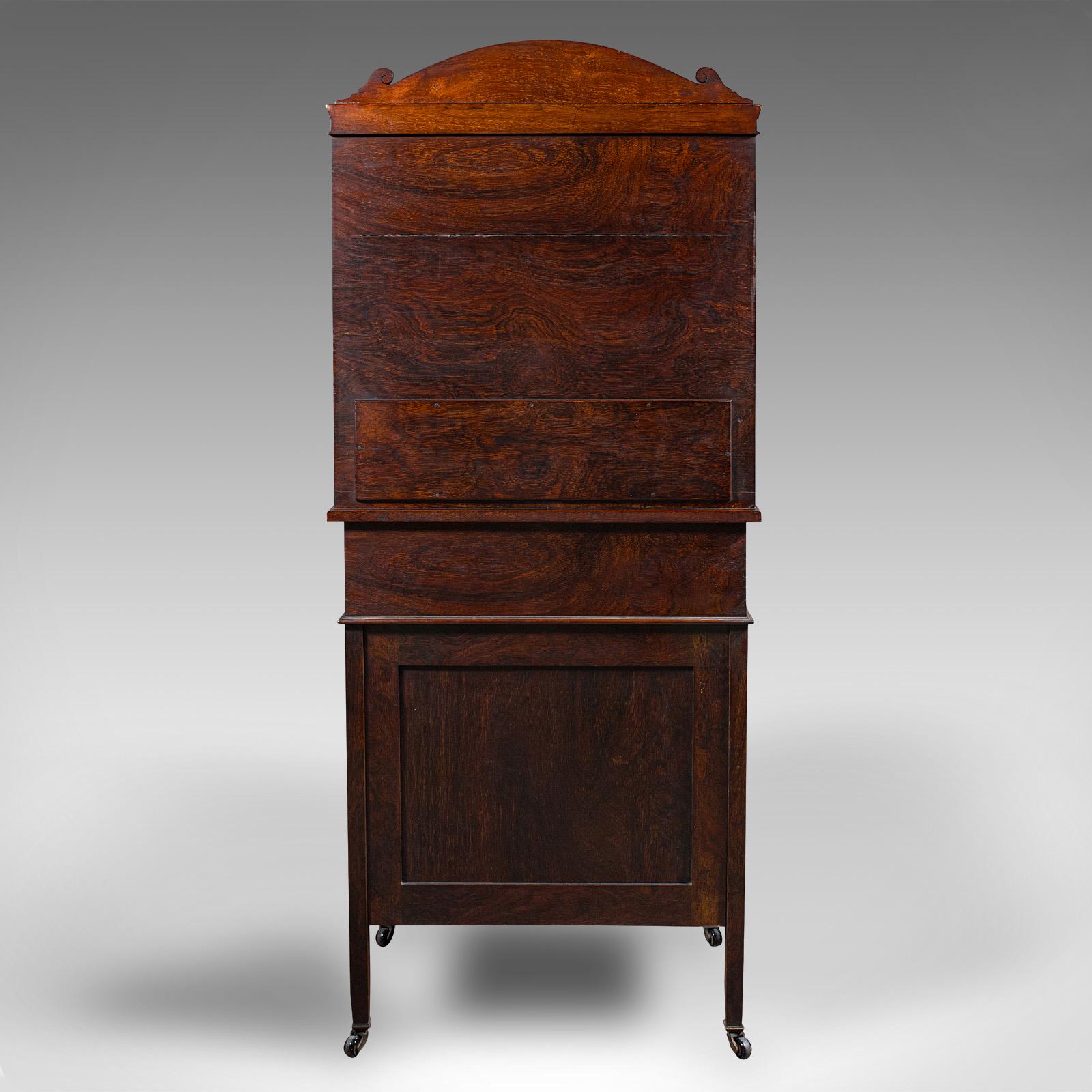 Antico mobile da ufficio alto Davenport, inglese, in noce, vittoriano, Circa 1860 in vendita 1