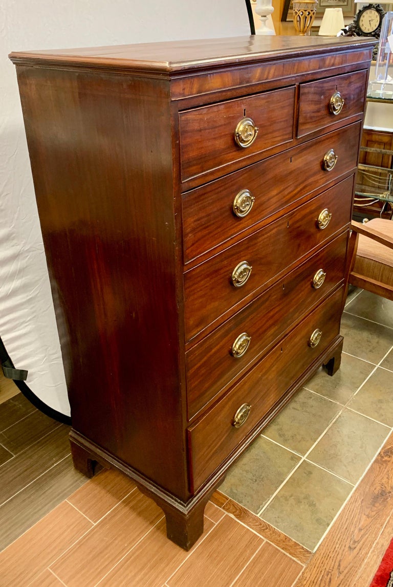 Antique Tall Mahogany Chest of Drawers Dresser at 1stDibs