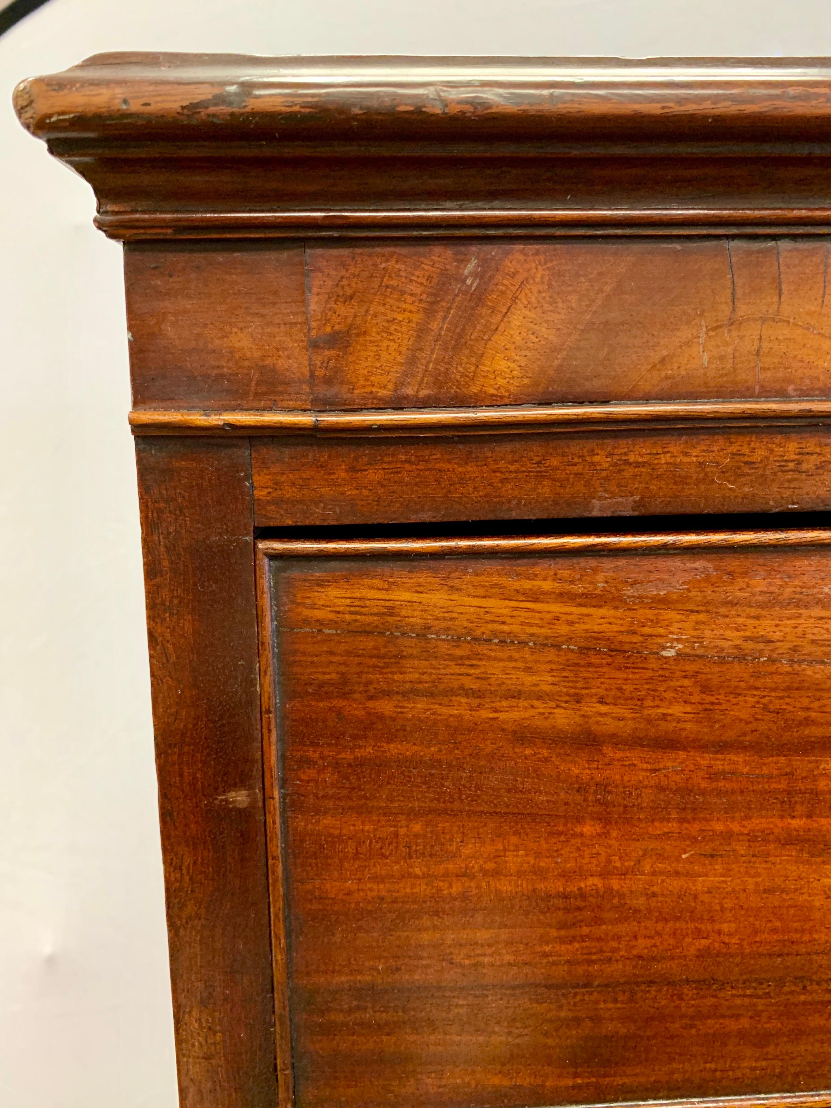 English Antique Tall Georgian Mahogany Chest of Drawers Dresser