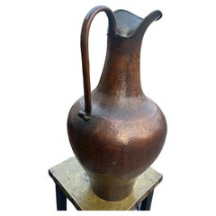 Antique Tall Hammered Copper Pitcher -  Roycroft,  Stickley era            W7591