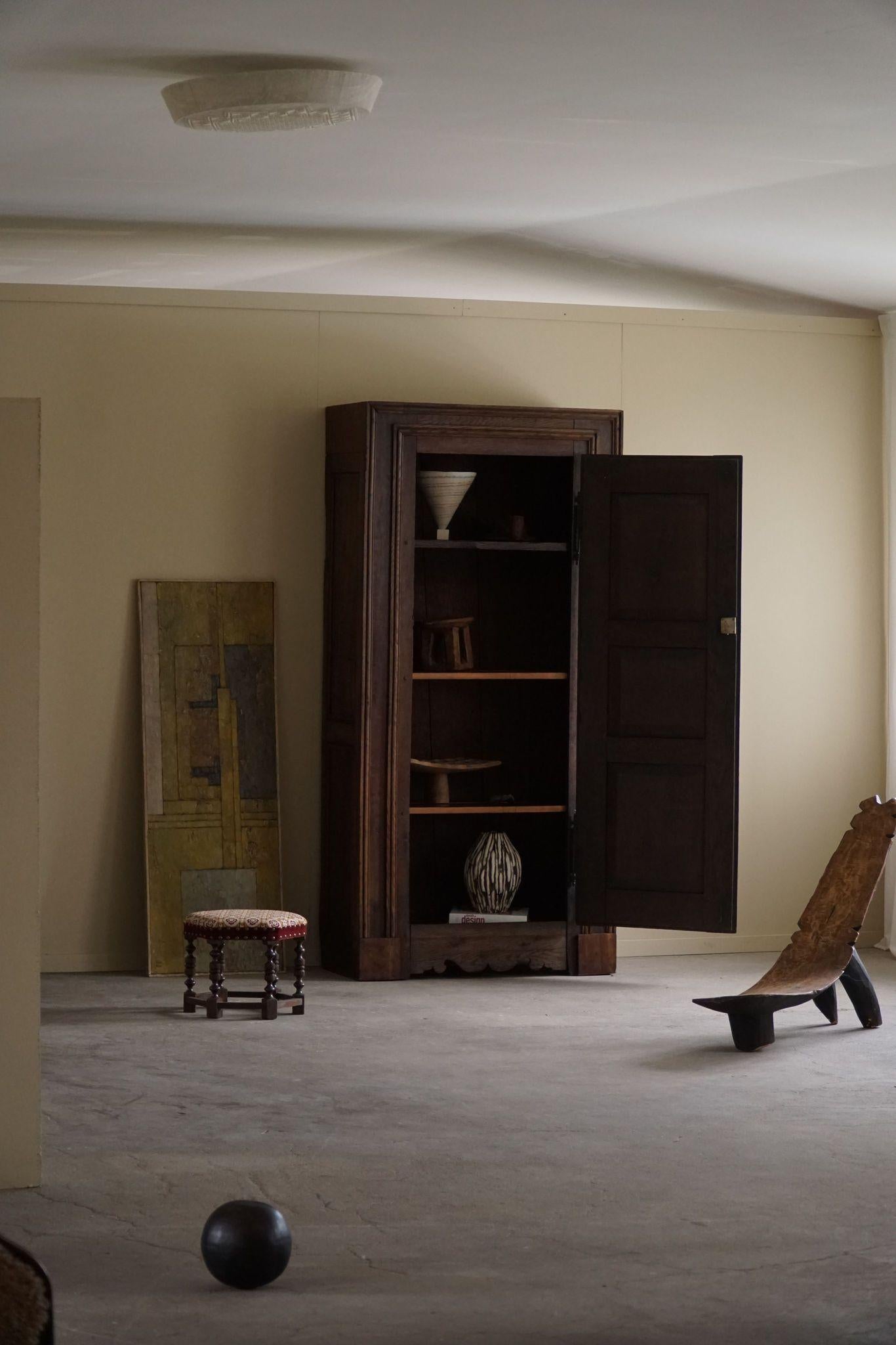 Antique Tall Oak Cabinet, Made by a French Cabinetmaker, Late 19th Century For Sale 5