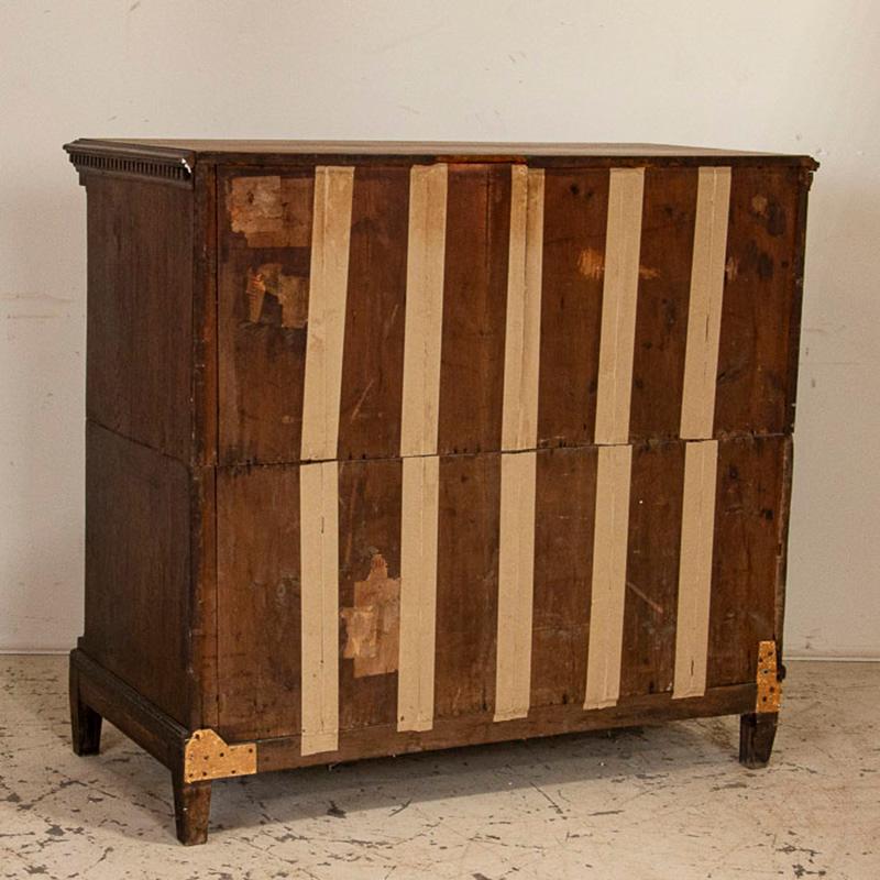 18th Century Antique Tall Oak Chest of Drawers from Denmark