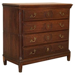 Antique Tall Oak Chest of Drawers from Denmark