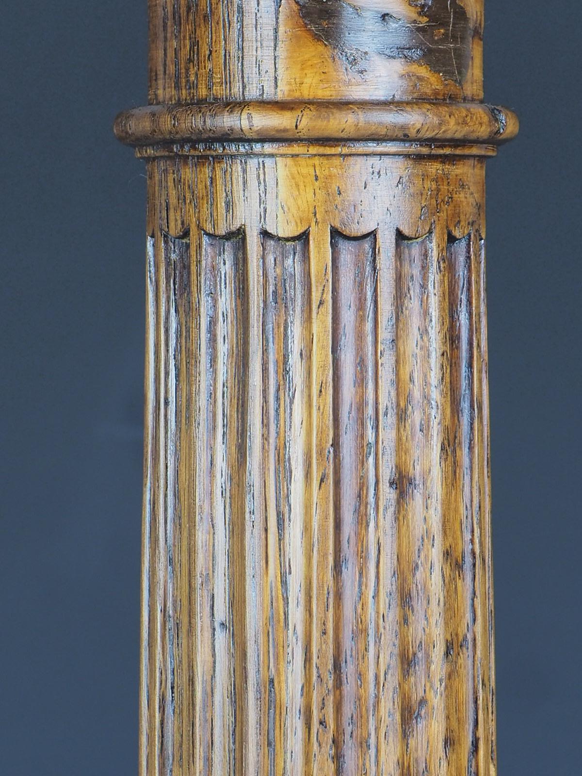 Antique Tall Oak Corinthian Table Lamp For Sale 11