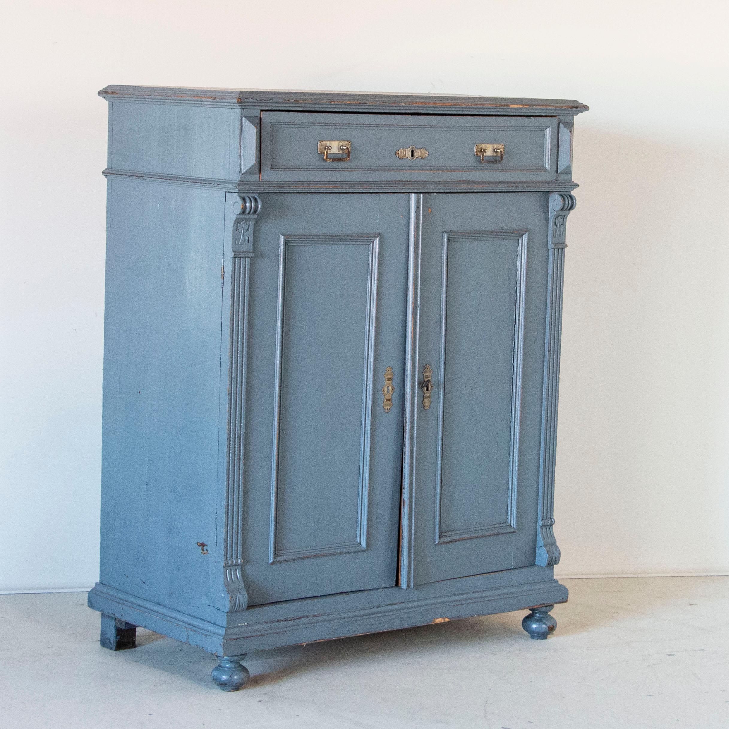 antique blue sideboard
