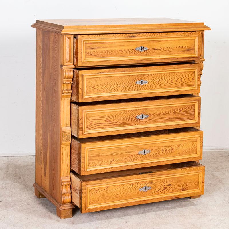 Swedish Antique Tall Pine Chest of Drawers Highboy from Sweden