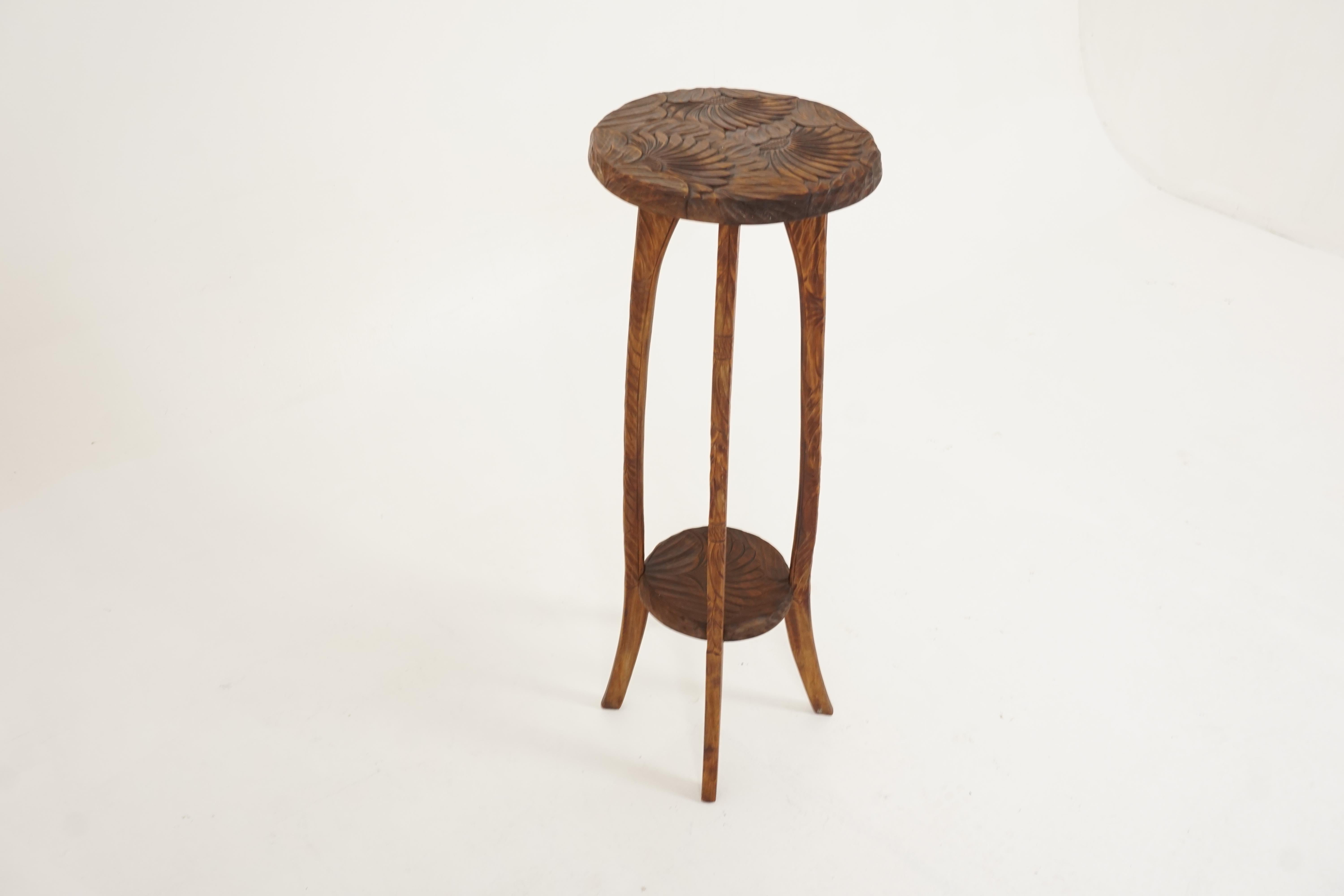 Antique tall plant stand, Liberty's London, carved mahogany, Japan 1905, B2206

Japan 1905
Solid mahogany
Hand carved top
Four elegant tall legs with carved circular shelf below
All joints are tight
Lovely quality and in good