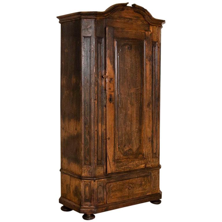 Antique Tall Single Door Armoire with Drawer