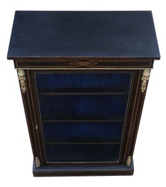 Antique Tall Victorian C1890 Aesthetic Inlaid and Ebonised Display