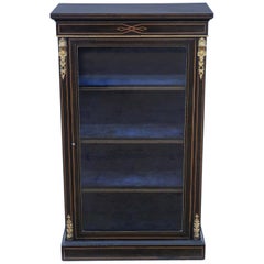 Antique Tall Victorian C1890 Aesthetic Inlaid and Ebonised Display