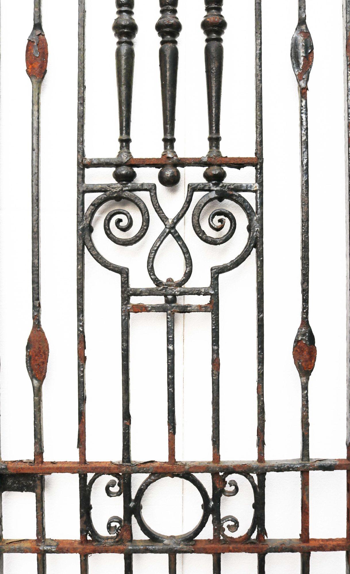 19th Century Antique Tall Wrought Iron Gate For Sale