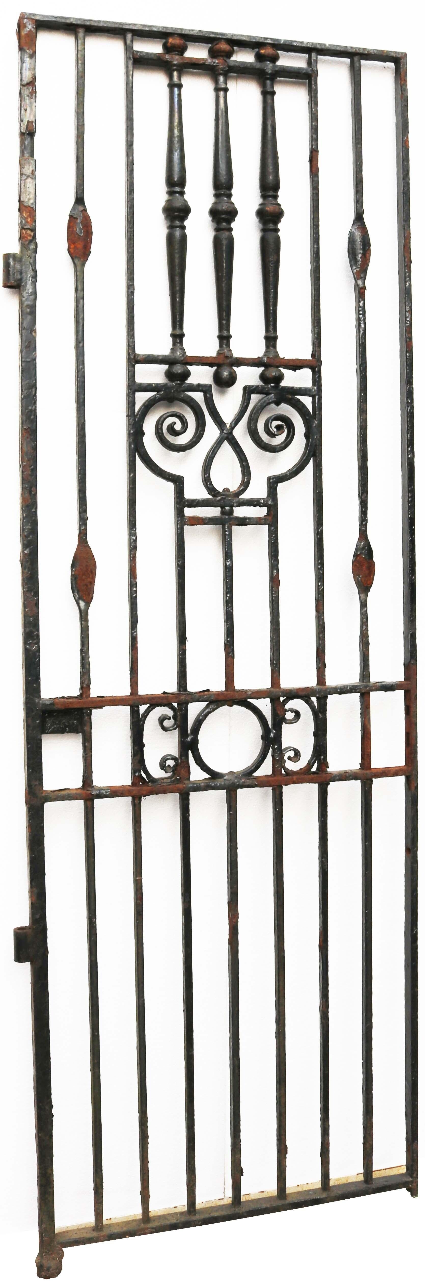 Antique Tall Wrought Iron Gate For Sale 1