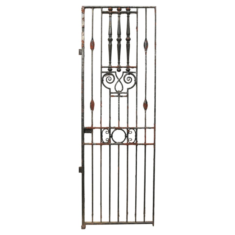 Antique Tall Wrought Iron Gate For Sale at 1stDibs