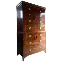 Antique Tallboy Chest on Chest Mahogany George III, 1820
