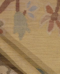 Antique Tan Bessarabian Kilim Rug, Hand-Woven Wool, 7' x 10'