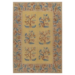 Antike Tan Bessarabian Kilim Teppich, handgewebte Wolle, 7' x 10'