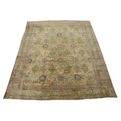 Antique Tan Kirman Rug