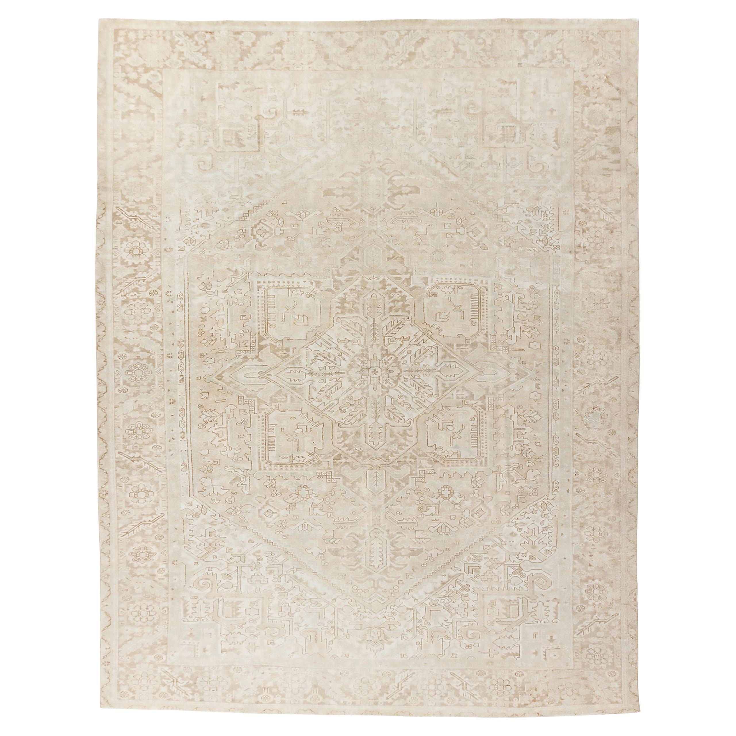 Antike Tan Persisch Heriz Bereich Teppich 10'8 x 13'5 im Angebot