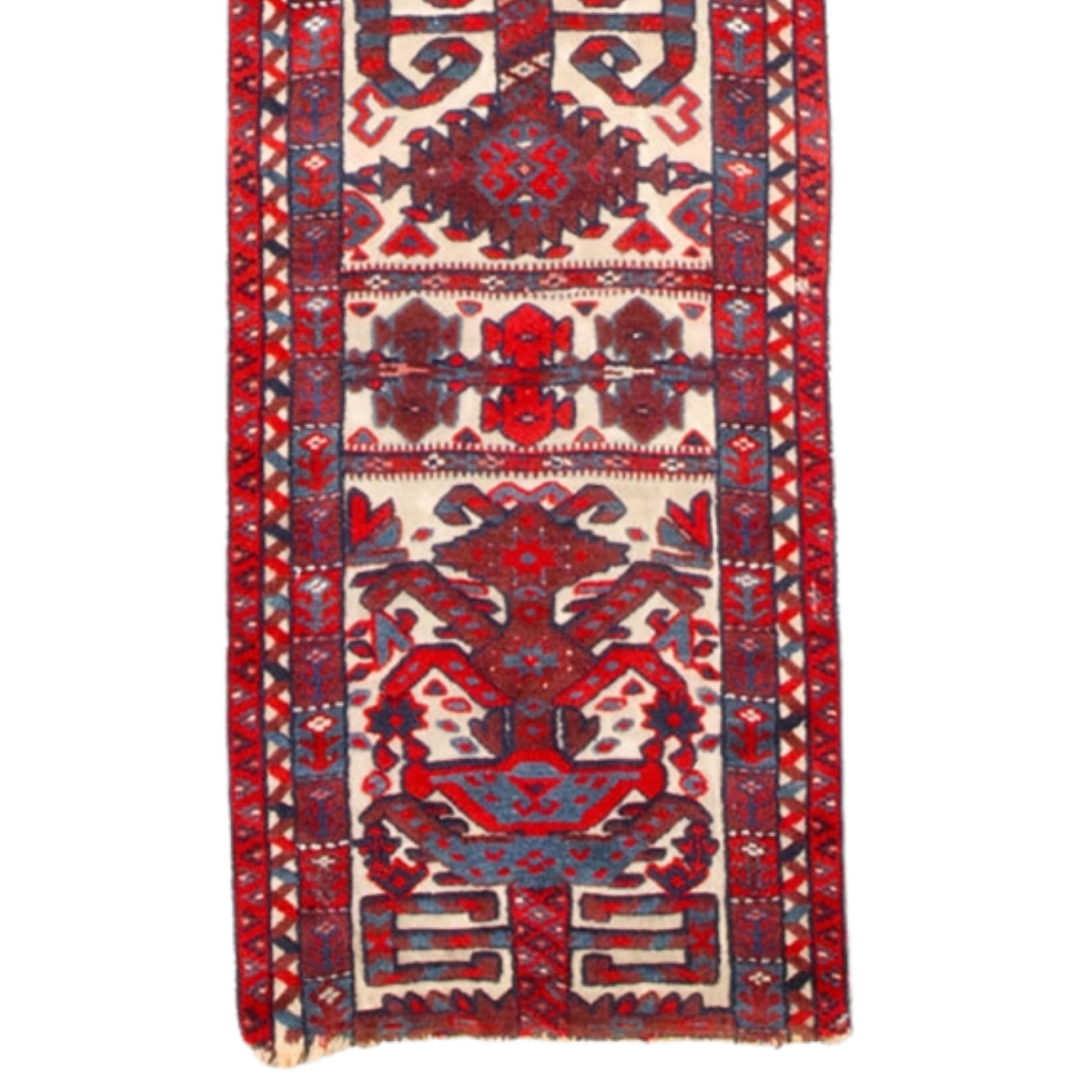 Wool Antique Tandband - 19th Century Turkmen Tandband, Antique Runner For Sale