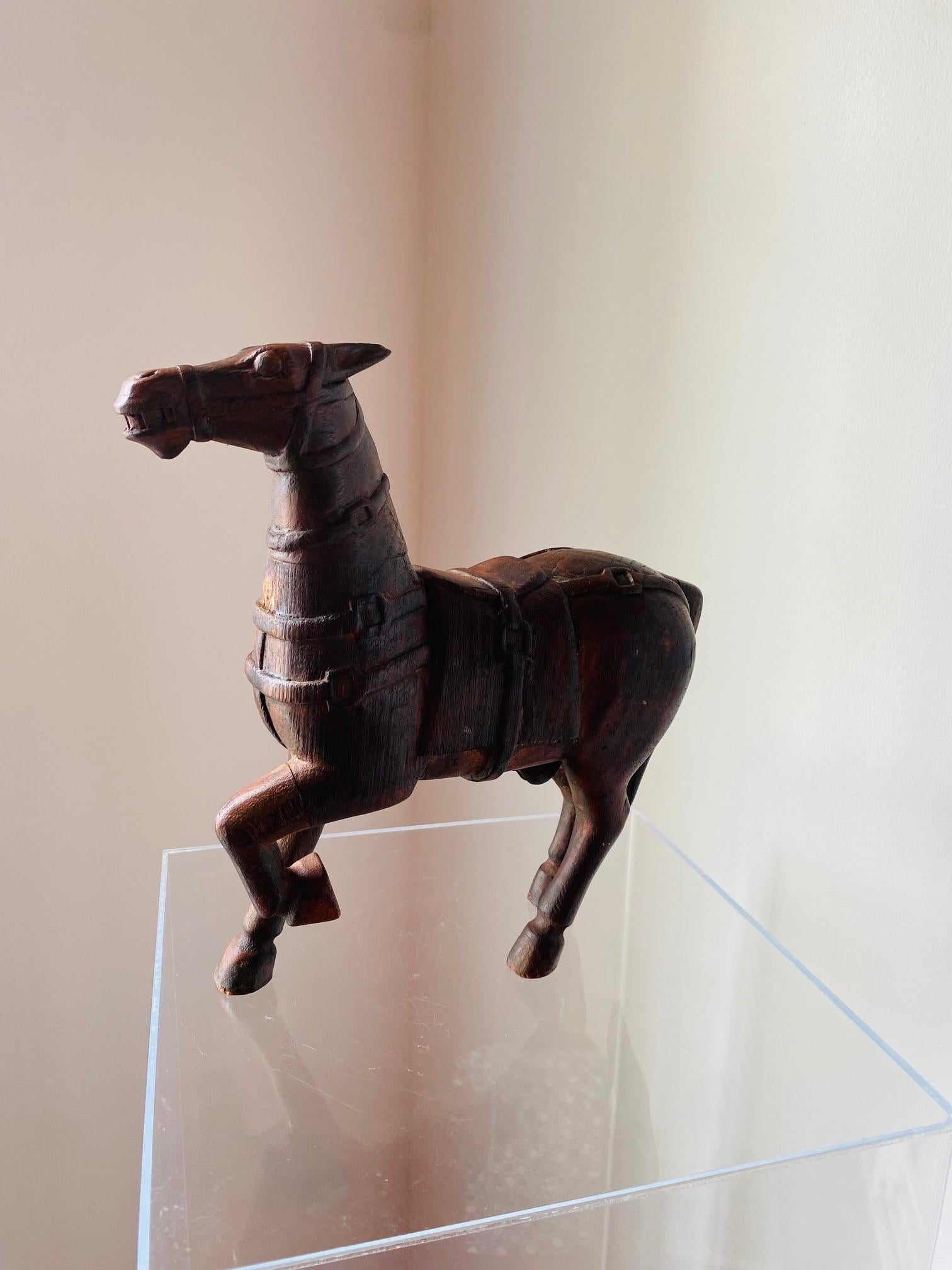 Chinoiserie Antique Tang-Style Horse Sculpture For Sale