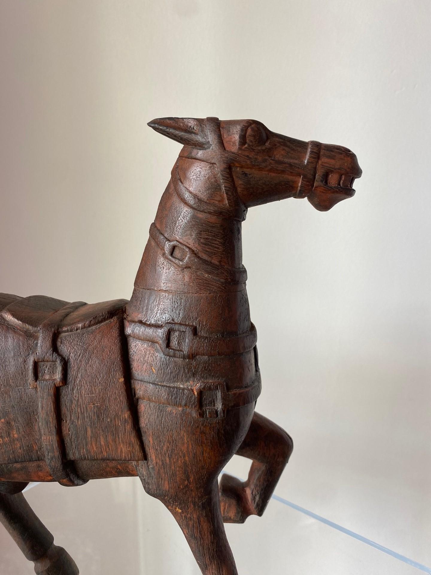 Antique Tang-Style Horse Sculpture In Good Condition For Sale In San Diego, CA