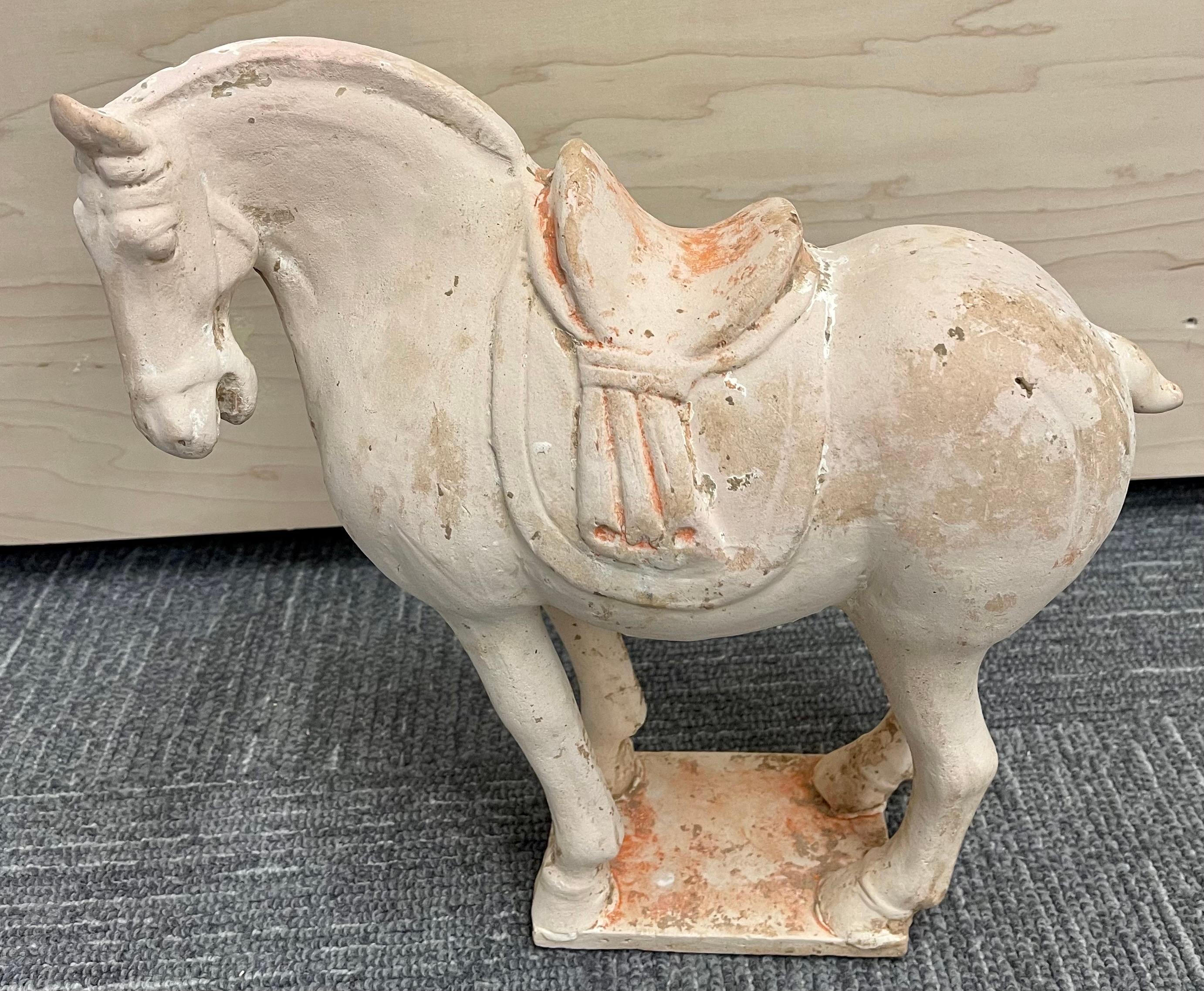 Asian Antique Tang Style Pottery Horse