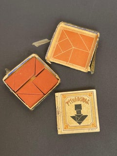 Antique Tangram Puzzle by Richter, Burnt Clay, Historism Style, 1910
