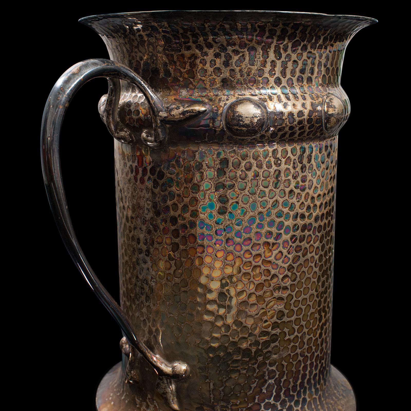 Antike Tankard-Vase, englisch, versilbert, Krug, Vase, Jugendstil, viktorianisch, 1900 im Angebot 4