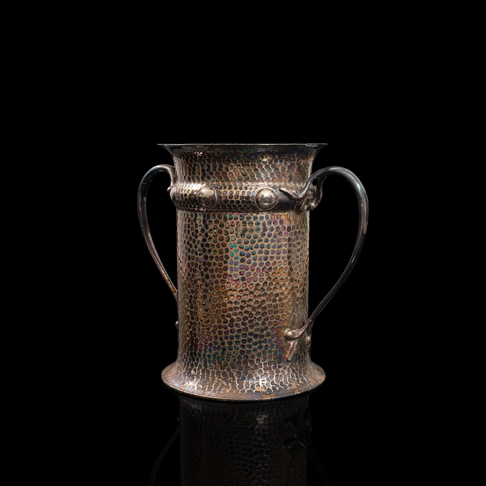 Antike Tankard-Vase, englisch, versilbert, Krug, Vase, Jugendstil, viktorianisch, 1900 (Britisch) im Angebot
