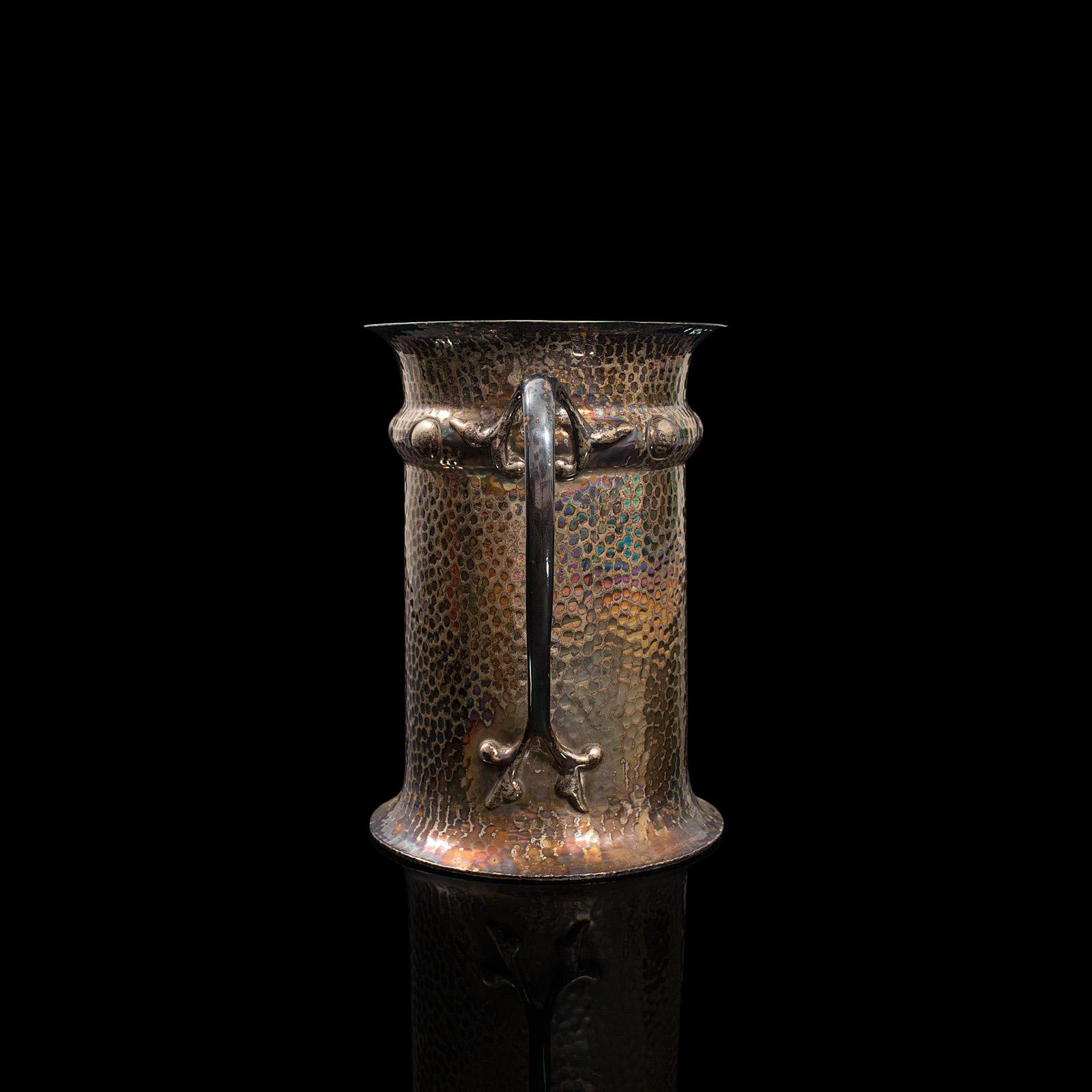 Antike Tankard-Vase, englisch, versilbert, Krug, Vase, Jugendstil, viktorianisch, 1900 im Zustand „Gut“ im Angebot in Hele, Devon, GB
