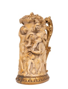 Antiker Bierkrug „Der Triumph des Silenus“ von Gérard van Opstal, flämisch