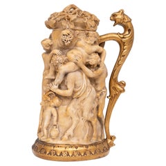 Antiker Bierkrug „Der Triumph des Silenus“ von Gérard van Opstal, flämisch