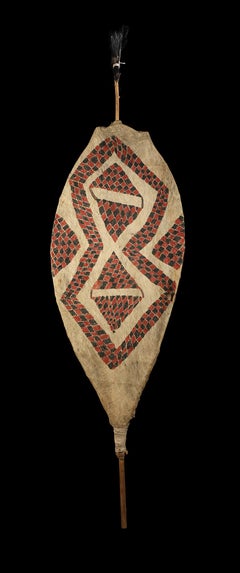 Antique Tapa Tribal Dance Shield, New Guinea