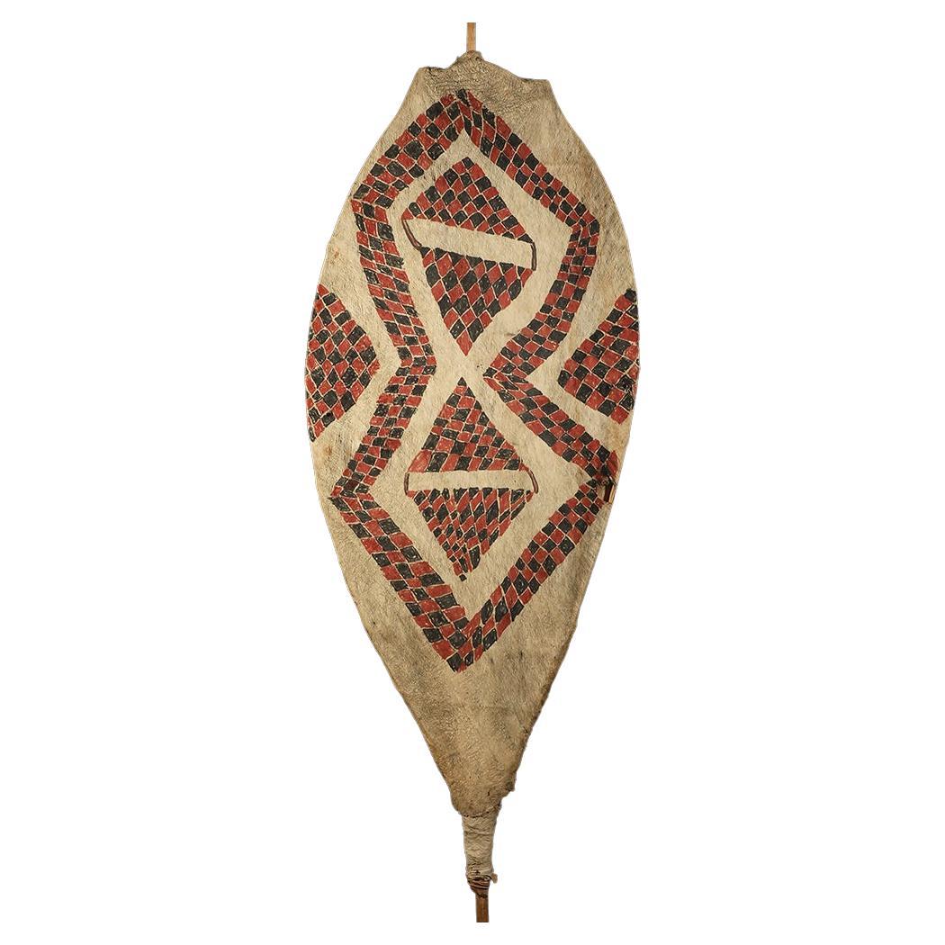 Antiker antiker Tapa-Stammes-Tänzerschild, Neu Guinea