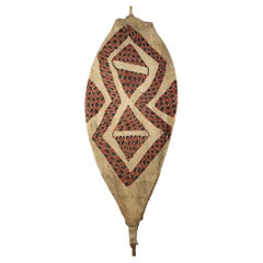 Antiguo Escudo de Danza Tribal Tapa, Nueva Guinea