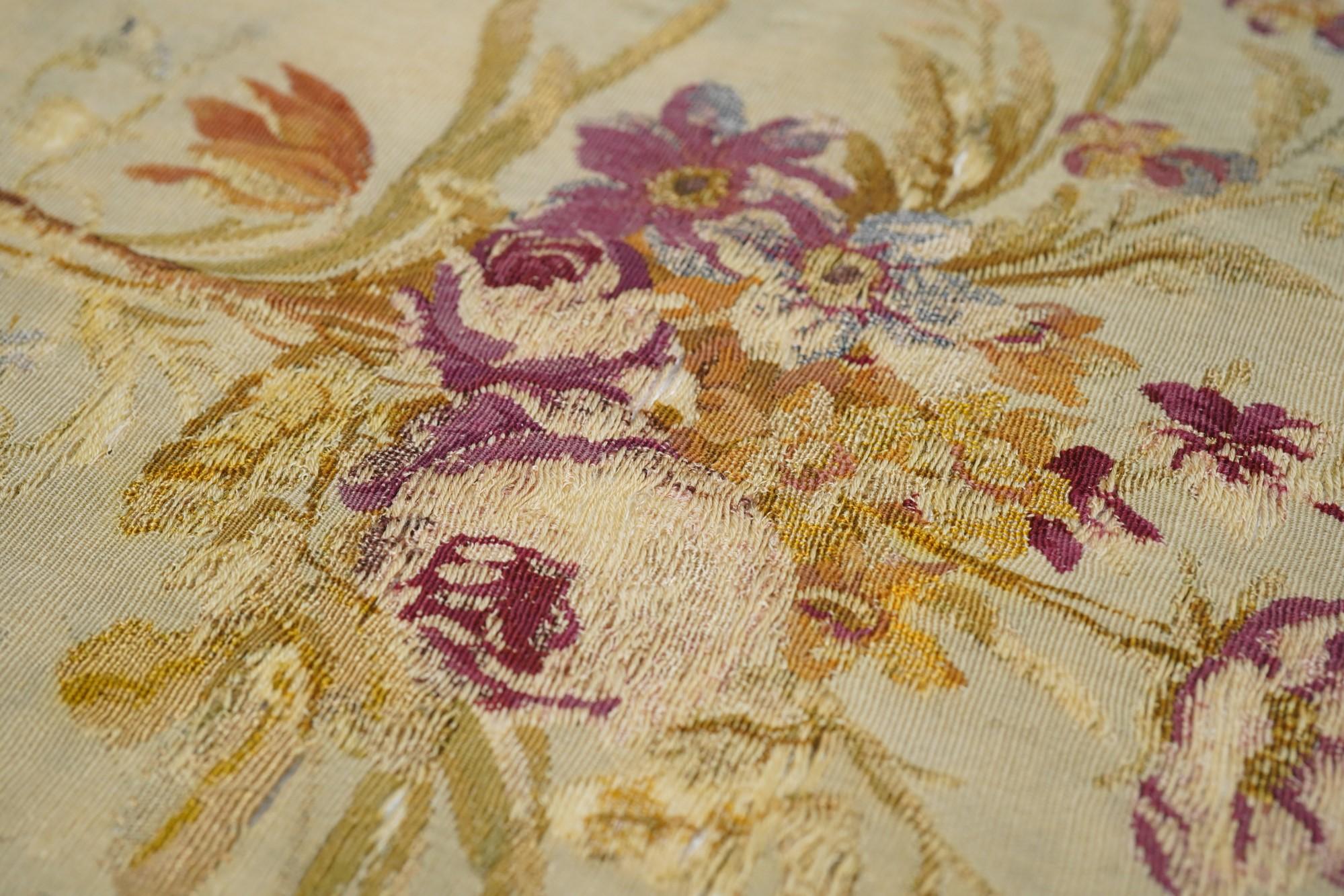 Antique French tapestry seat cover. Circa 1890 one of pair  For Sale 1