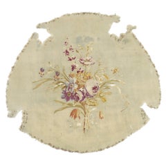 Housse de siège en tapisserie française ancienne. Vers 1890, un exemplaire de la paire 
