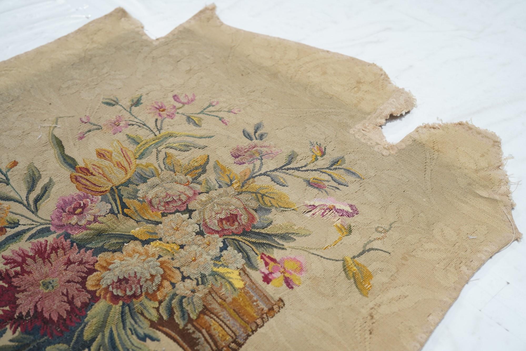 18th Century and Earlier Antique French tapestry seat cover. Circa 1890 one of pair  For Sale