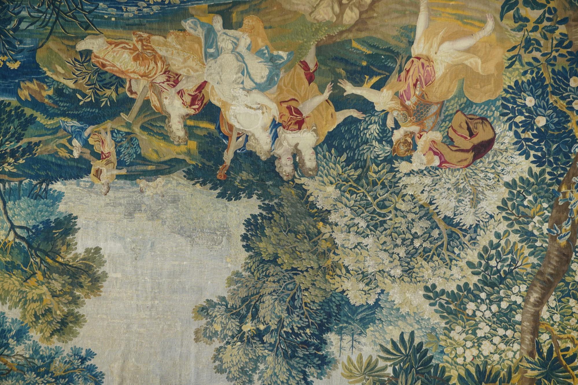 French Antique Tapestry 9’4” x 14’10” For Sale