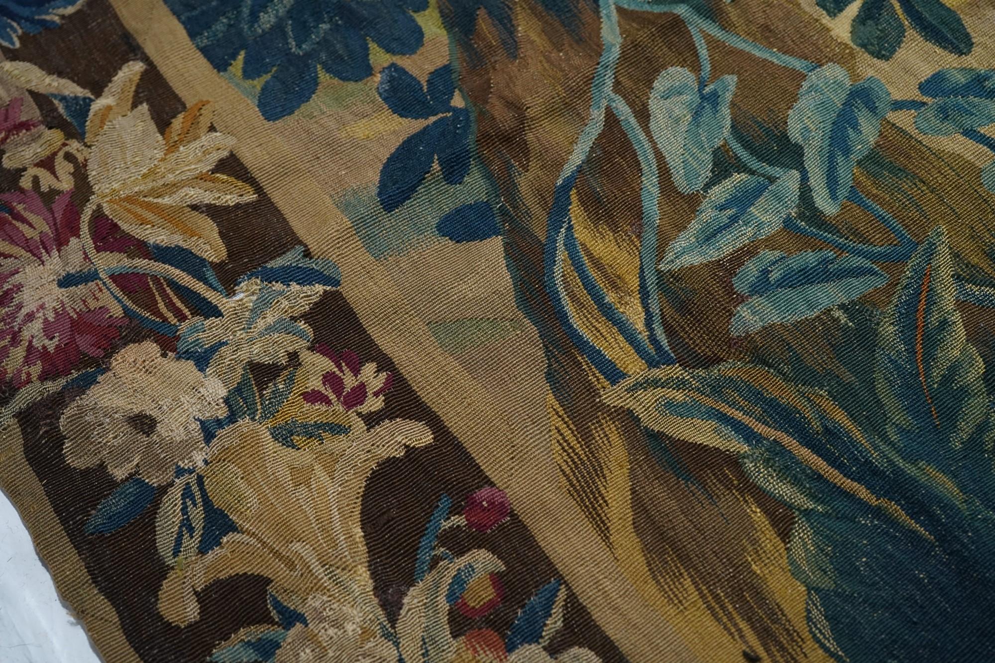 Hand-Knotted Antique Tapestry 9’4” x 14’10” For Sale