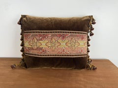 Antique Tapestry and Velvet Pillow Designed by Melissa Levinson