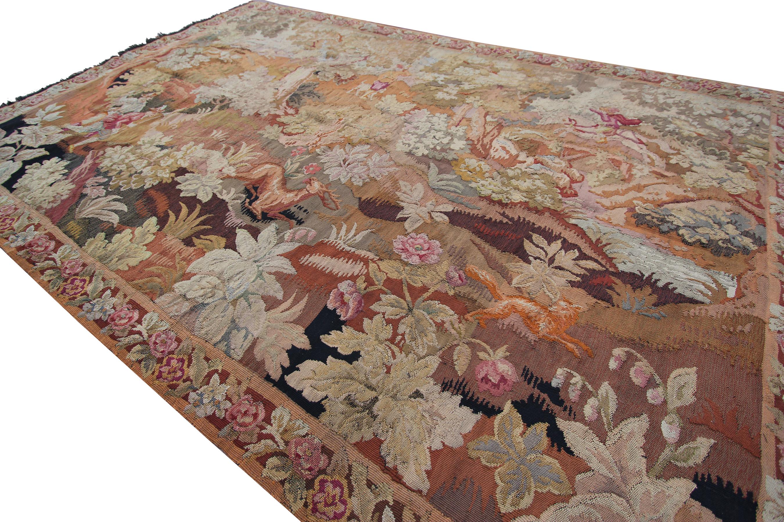 Antique Tapestry Antique French Tapestry Large Tapestry Verdure Tapestry, 1920 4