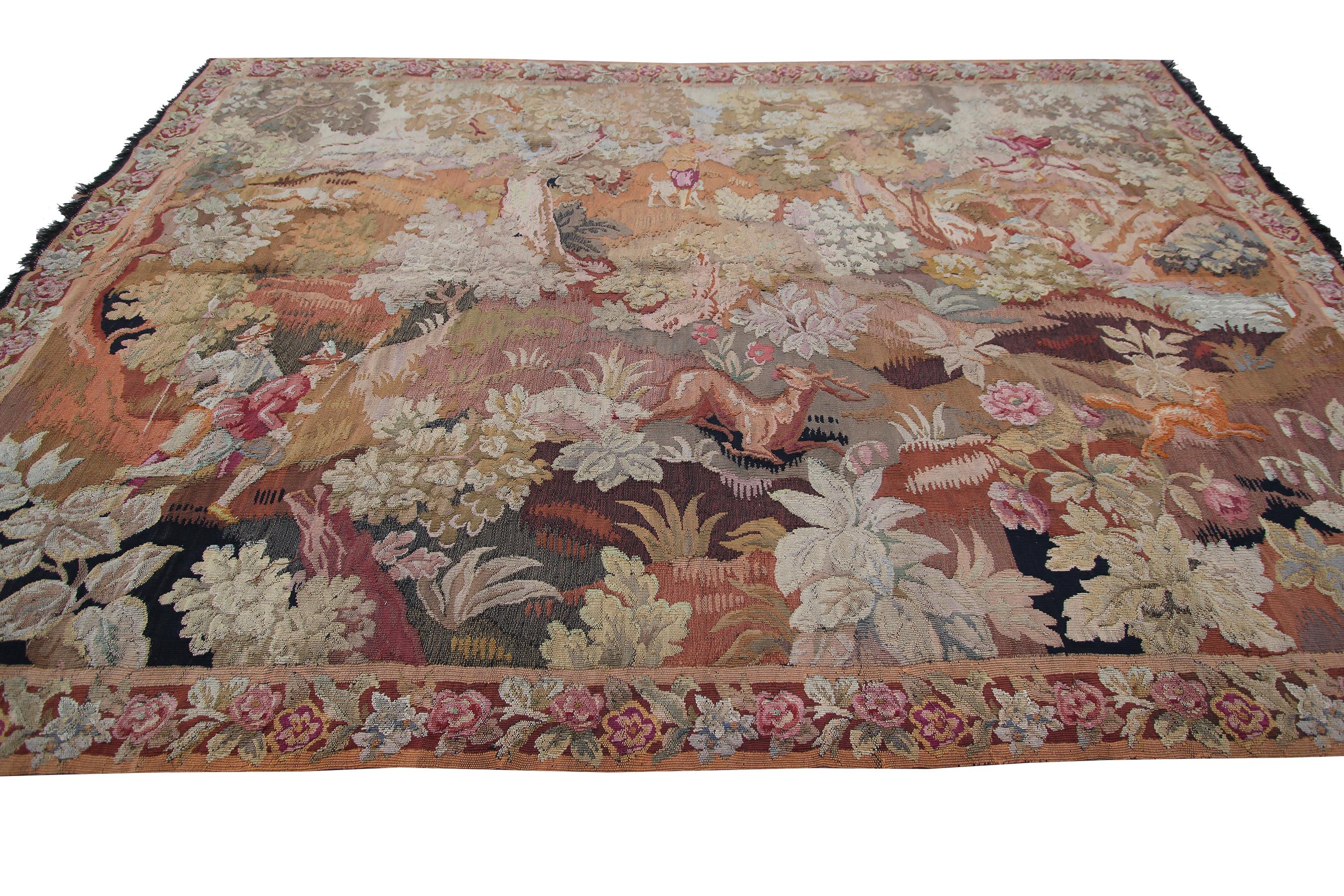 Early 20th Century Antique Tapestry Antique French Tapestry Large Tapestry Verdure Tapestry, 1920