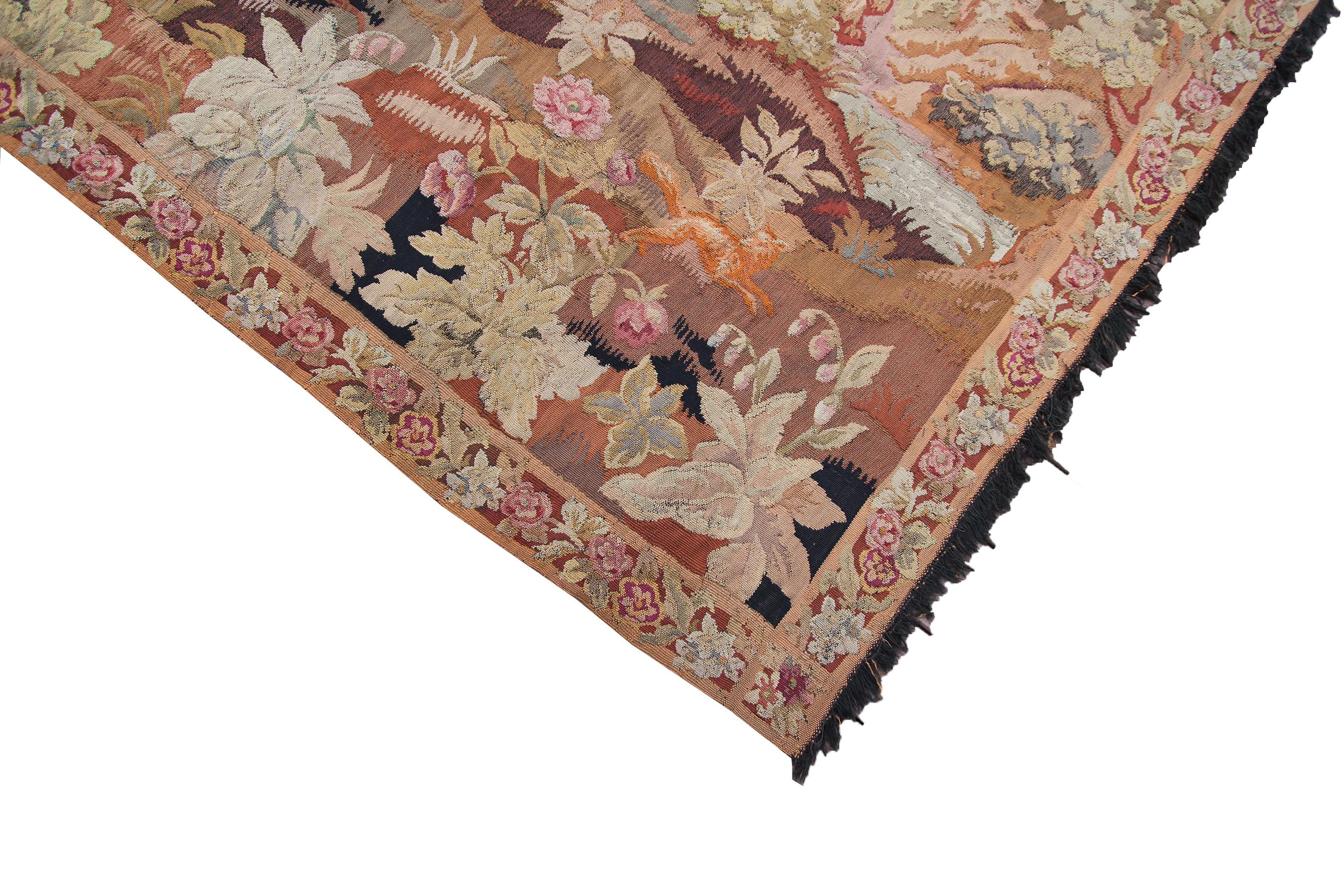 Antique Tapestry Antique French Tapestry Large Tapestry Verdure Tapestry, 1920 1